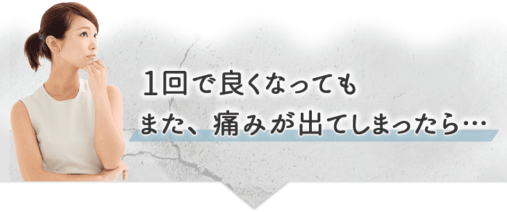 1回で良くなってもまた、痛みが出てしまったら…